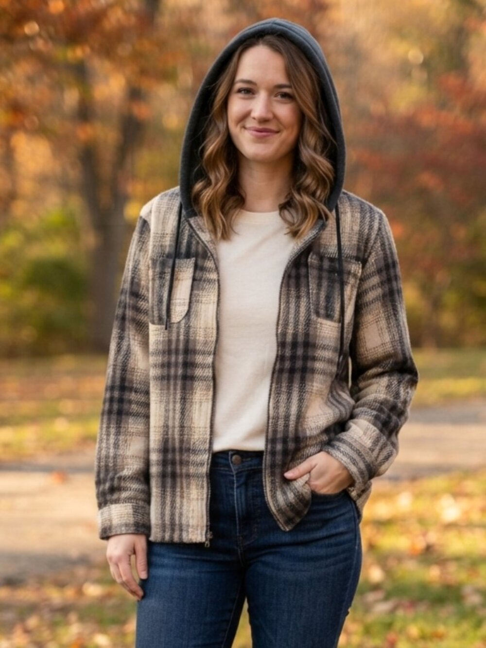 Women's trademark Brooklyn plaid jacket M.  NWT